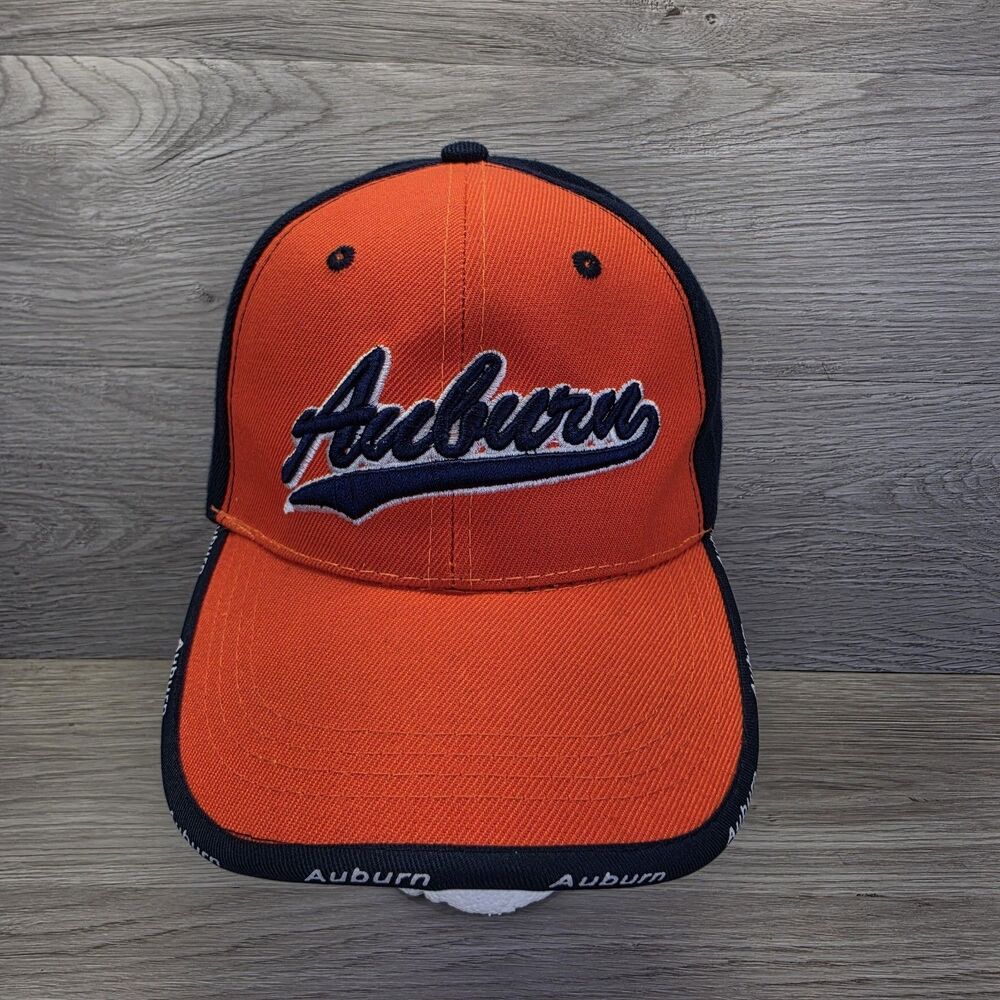 Auburn Tigers NCAA Baseball Cap Hat Orange Navy Embroidered Strapback RARE